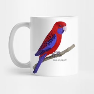 Crimson Rosella Bird Realistic Illustration Mug